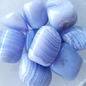 Blue Lace Agate Tumble Stone - A Grade