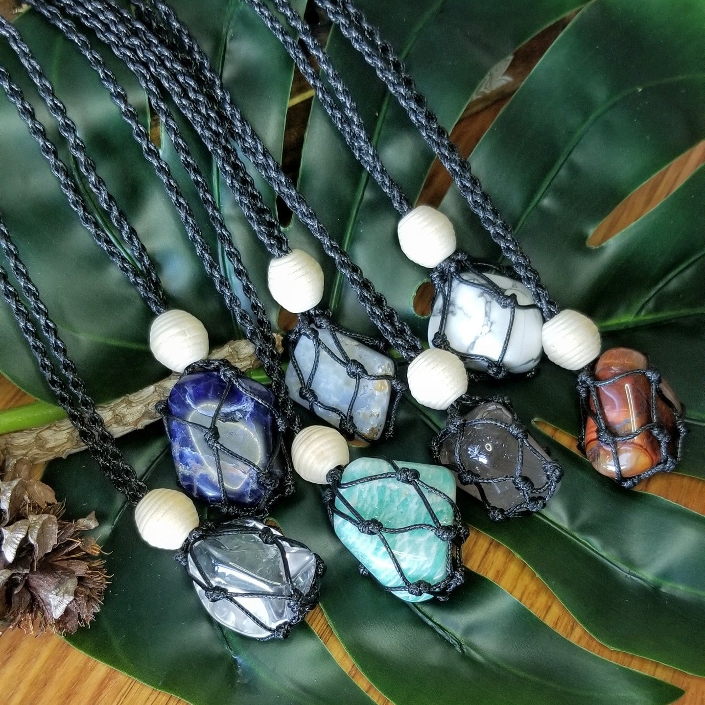 Stone/Crystal Holder Necklace with Opalite Crystal