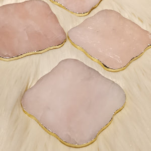 Rose Quartz Crystal Slice Coaster