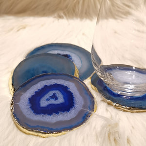 Agate Slice Coaster - Blue