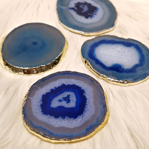 Agate Slice Coaster - Blue